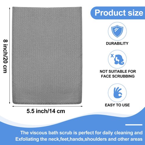 Tatuo 12 Pieces Korean Exfoliating Mitt Exfoliating Cloth Towel Korean Style Body Scrub Korean Style Scrubbing Cloth Bath Body Exfoliating Scrub Towel(White, Black, Gray, Small)