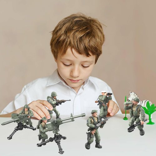 MEIEST 6 PCS Mini Soldier Military Action Figures, Army Model Building Block Toys with Multiple Military Weapons Accessories,Party Favors Set for Kids (Vietnam War U.S. Forces)