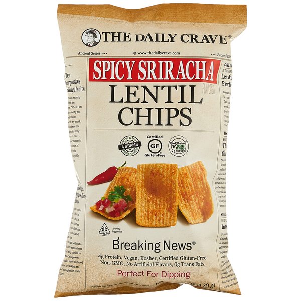 The Daily Crave Chip Lentil Spicy Srirach 5oz