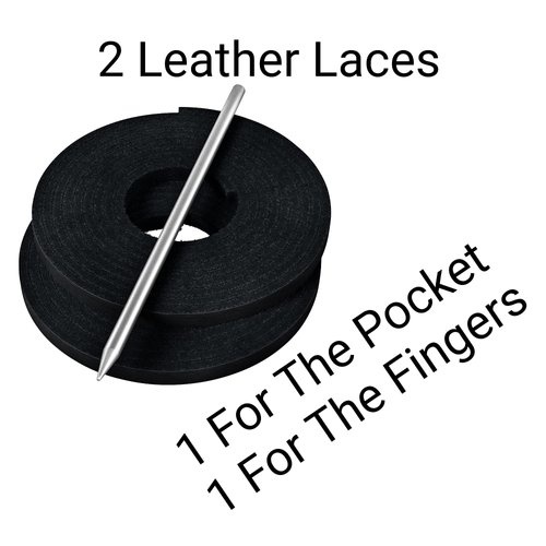 TOFL Softball and Baseball Glove Lace Kit | Mitt Lace Glove Repair Lacing Kit | 2 Leather Laces with Lacing Needle for Catchers Glove| Black