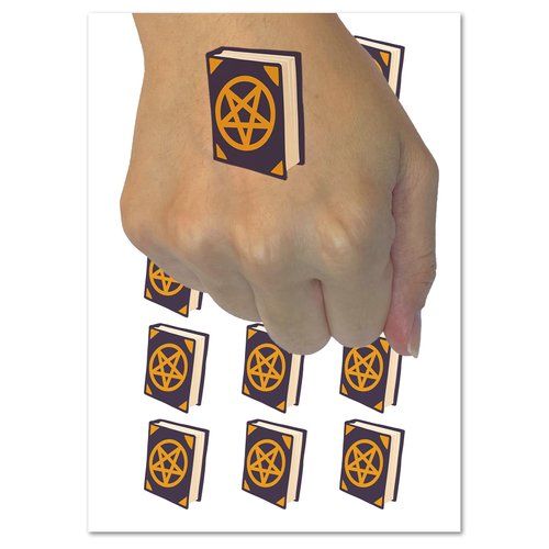 Witch Tome Spell Book Grimoire for Magic Witchcraft Temporary Tattoo Water Resistant Fake Body Art Set Collection - 15 2" Tattoos (1 Sheet)