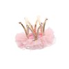 Mobestech Hair Clip, Deep Pink Rhinestone Crown Hair Clip for Girls Princess Crown Hair Pin Crystal Tiara Bobby Pins, 1 Count