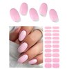 LIFOOST Gloss Gel Nail Strips Solid Pink Fully Cured Nail Polish Stickers Long Lasting Gel Nail Wraps Free Nail Lamp Light Chip Resistant