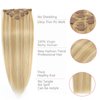 Clip in Hair Extensions Real Human Hair 7pcs 120g Straight Hair Extensions 18 Inch Light Blonde Highlighted Golden Blonde Clip in Human Hair Extensions Thick Remy Extensions Straight