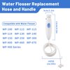 Replacement Hose and Handle Parts Compatible with Waterpik Water Flosser WP-100 WP-300 WP-660 WP-900 Series Oral Irrigator, Plastic Handle, Oral Hygiene Accessories (Pause Button)