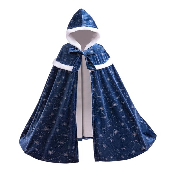 PURFEEL 2024 Girls Fleece Warm Hooded Cape Kids Princess Cape for Elsa 2-3T