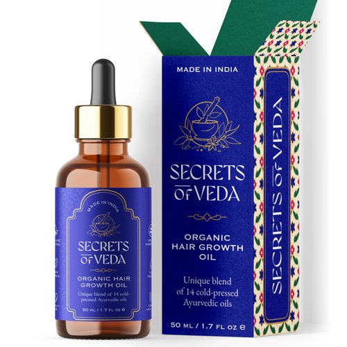 Indian Ayurveda Hair Oil | Rosemary, Amla, Ashwagandha, Castor Oil | Scalp & Hair Strengthening Oil for Hair Growth and Shine | Nourishes Split Ends & Dry Scalp | 100% Pure