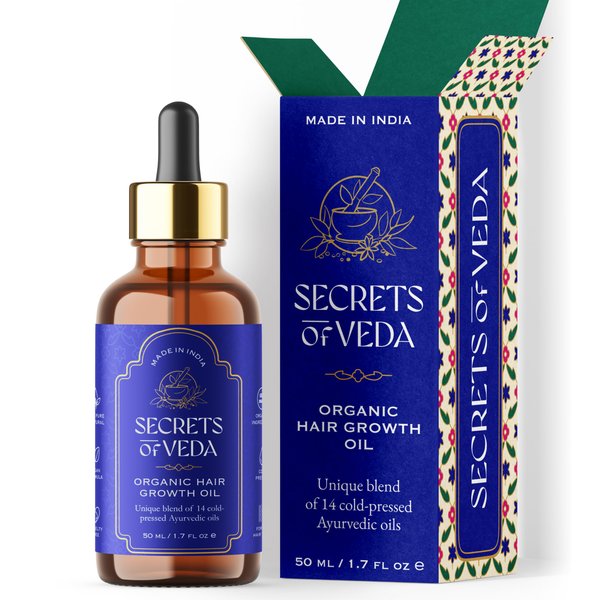 Indian Ayurveda Hair Oil | Rosemary, Amla, Ashwagandha, Castor Oil | Scalp & Hair Strengthening Oil for Hair Growth and Shine | Nourishes Split Ends & Dry Scalp | 100% Pure