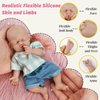 Vollence 7" Sleeping Micro Full Body Silicone Doll Boy Eye Closed Anatomically Correct with Feed Kit Accessories & Gift Box for Kids 3+ Or Reborners Collection - Boy