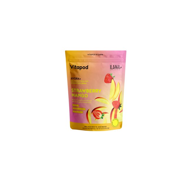 Ilana Muhlstein x Vitapod Hydra+ Strawberry Mango Healthy Hydration Mix - 30 Pods - Electrolytes, Antioxidants, Vitamin C, A, D, E - Water Enhancer and Beverage Mix Packet