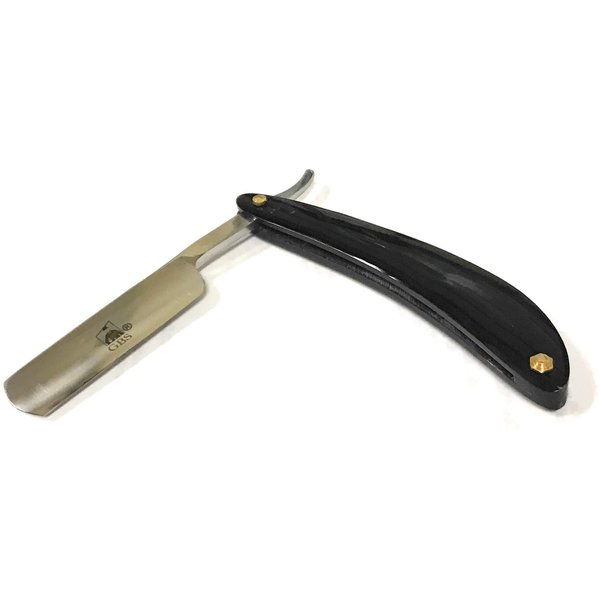 G.B.S Black horn Shave Ready, Carbon Steel Straight Razor, Half Hollow, Manual, Well Balanced Effortless Glide