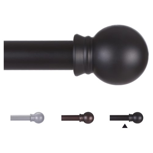 Thestoa Curtain Rods for Windows 48 to 84-92 inch, 5/8" Matte Black Curtain Rods, Stainless Steel Small Curtain Rods for Bedroom, Living Room,Kitchen,Farmhouse, Outdoor Curtain rod Black