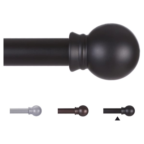 Thestoa Curtain Rods for Windows 48 to 84-92 inch, 5/8" Matte Black Curtain Rods, Stainless Steel Small Curtain Rods for Bedroom, Living Room,Kitchen,Farmhouse, Outdoor Curtain rod Black