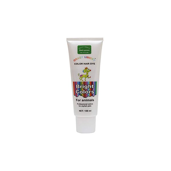 Crazy Liberty Hair Dye for Dogs and Horses, Permanent Hair Dye (Dark Green), Vivid Color. Last More 24 Washes.