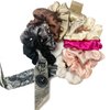 3 Pcs Mulberry Silk Hair Scrunchies For Women Stain Silk Hair Band Hair Elastic Ponytail Holders (Black)