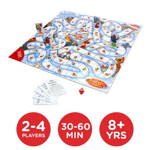 AQUARIUS Rudolph The Red-Nosed Reindeer Board Game - Fun Family Christmas Gift for Kids & Adults - Officially Licensed Rudolph Merchandise & Collectibles