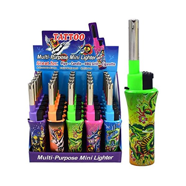 Mini BBQ Lighters Multi Purpose 5-Pack (Tattoo Print)