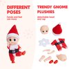 JOYIN 2PCS Christmas Elf Plush Doll,Tiny Elf Doll with Clothes and Belt Pattern Soft Plush Christmas Accessories for Christmas Holiday Decorations, Christmas Dress-Up Party.