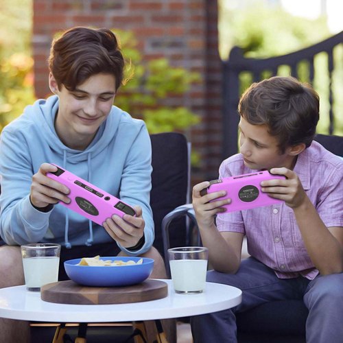 FIOPAZ Silicone Protective Case for rg35xx H,Soft Case Compatible with Anbernic rg35xx H,Retro Handheld Game Console Accessories,Silicone Case with Black Lanyard（Purple）