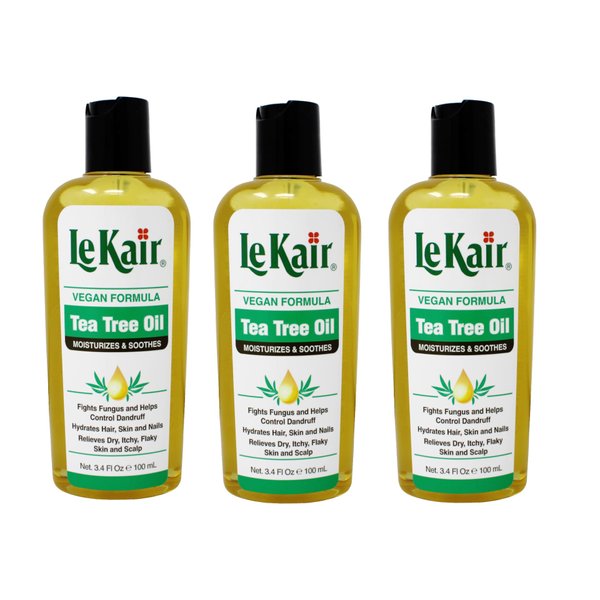 Le Kair Tea Tree Oil Hair & Body Oil - Vegan Formula 3.4 Ounce - 3 Pack