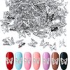 WOKOTO 100pcs Silver Butterfly Nail Charms For Acrylic Nails Butterfly Jewelrys 3d Nail Charms Nail Jewelry For Acrylic Nails Art 3d Butterfly Charms Silver Nail Studs Charms For Nails Designs