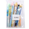 ZIJING 15pcs Cartoon School Kids Kawaii Korean Mechanical Pencil with Lead Refill Jelly Eraser set