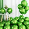 Chrome Green Balloons, 50 PCS 10 Inch Double-Layered Metallic Light Green Balloons, Shiny Thick Chrome Metallic Light Green Latex Helium Balloons for Birthday Wedding Party Decoration Supplies