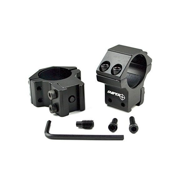 SNIPER Airgun/.22 Medium Profile Compact Scope Ring, 2 Piece, Dovetail