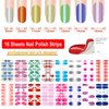 DANNEASY 16 Sheets Ombre Nail Polish Stickers Full Nail Wraps Stick on Nail Polish Strips Gel Nail Strips Self Adhesive Fingernail Sticker Nails for Women with Nail File, Cuticle Stick