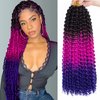 Xtrend 18 Inch Passion Twist Hair Water Wave Crochet Braiding Hair 7 Packs Synthetic Hair Extensions Crochet Braids Hair(16Strands/Pack, Black/Purple/Blue#)