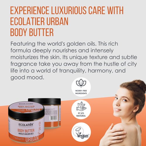Body Butter - World's Golden Oils - 98% Natural ingredients - Luxurious Deep Care for Smooth Skin and Enhanced Well-being, Infused with Exquisite Oils - 12.9 Fl Oz / 380ml