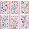 6 Sheets Glitter Rhinestones Self Adhesive Crystal Rainbow Makeup Diamonds Face Stick Gems Tattoo Sticker for Women Festival Accessory and Nail Art Decorations