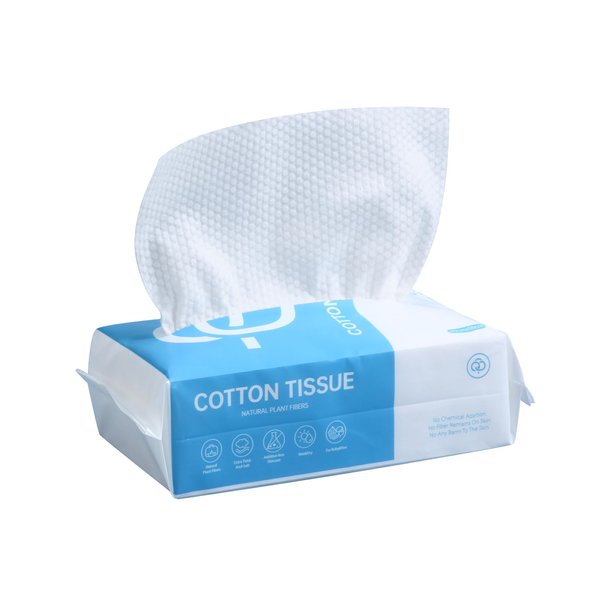 Disposable Face Towel, 60 Count Clean Face Towels, Biodegradable Cotton Face Towelettes Disposable for Sensitive Skin, Skin Care, Makeup Remover, Face Wipes and Facial Cleansing,1 Pack