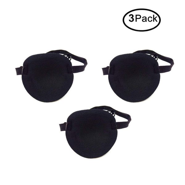 Soochat Eye Patch Adult Kid's Adjustable Soft and Comfortable Eye Patch Single Eye Mask for Recovery Eye Amblyopia Halloween Party Decoration 3 Pack