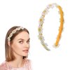 AIUPUOC Flower Headband for Girls Yellow Daisy Headband Spring Floral Headband Hair Accessories Flowers for Hair Black Headband Hot Pink Headband for Women Hair Band Hair Hoop (Yellow)
