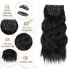 Vigorous Clip in Hair Extensions 6Pcs Black Long Wavy Hairpieces 20Inch Hair Extensions Clip Ins Soft Synthetic Hairpieces for Women (Black)