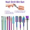 Thlevel 11Pcs Nail Drill Bits Set, 3/32 Inch Tungsten Carbide Nail Drill Bits for Acrylic Nails Poly Gel Cuticle Remove, Salon Home Nail Care Supplies