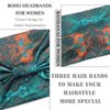 SAWINDA Boho Headbands for Women Elastic Non-slip Twist Knotted Hair Bands Yoga Running Sports Soft Frabic Hair Wrap Sweats Bandanas Accessories for Girls (Pack of 3)