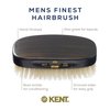 Kent MN1B Finest Men's Military Style Rectangular Ebonywood Hair Brush with 100% Natural White Boar Bristle - Ideal for Fine or Thinning Hair, Sensitive Scalp Brush, 360 Wave, and Beard Straightener
