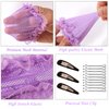 KKTOCHVC Bun Dancer Hair net Ballet Dance Skating Bun Cover Elastic Band Hair Nets with Hairpins for Women Girls Bun (Colored-With Lace,No Drawstring)