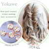 Yokawe Bridal Wedding Hair Pins Rose Gold Rhinestone Bride Hairpin Pearl and Crystal Hair Accessories for Women and Girls （Pack of 2）