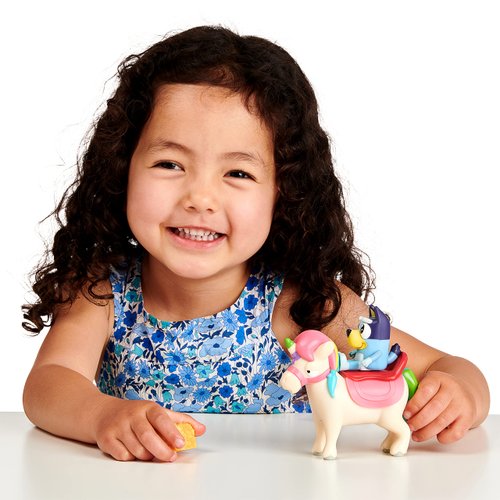 Bluey Multicolor Small Acrylonitrile Butadiene Styrene and Polyvinyl Chloride Articulated Toy Figure Playset with 2.5-3 Inch Unipony Figure
