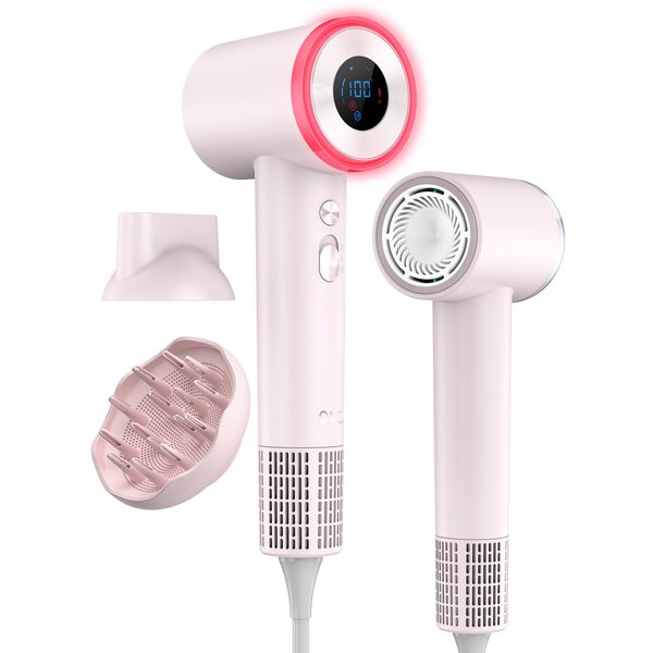 OSOU Diffuser Hair Dryer, High Speed Fast Drying Hair Dryers, Negative Ionic Professional Blow Dryer with 110000 RPM Brushless Motor, Lightweight Low Noise Thermo-Control Hairdryer, Travel with Nozzle