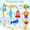 Baby Bath Toys for Kids Ages 1-3，Magnetic Fishing Game for Bath Toys Toddlers 2-4 Include a Fishing Rod, 8 Sea Animals and a Scoop Net to Storage Toys, Infant Tub Pool Toys for Toddlers 1-3
