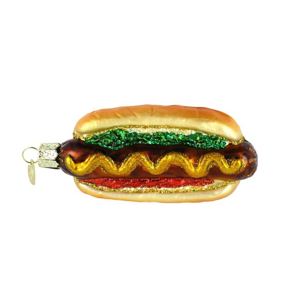 Old World Christmas Ornaments: Ballpark Foods Glass Blown Ornaments for Christmas Tree, Hot Dog