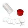 OnFireGuy Capsule Tube & 20 Air-Tite H39 Direct Fit Coin Holders for Standard Sized Casino Chips (Red Lid)