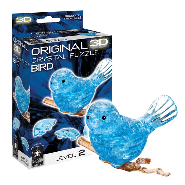 Bepuzzled Original 3D Crystal Puzzle - Bird - Fun yet challenging brain teaser that will test your skills and imagination, For Ages 12+