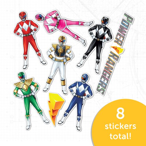 Power Rangers Sticker - 8 Stickers Vinyl Decal Laptop Water Bottle Car Scrapbook Decorations Birthday Favor Party Supplies (2-18)