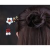 Chinese Classical Hairpin Pearl Shell Flower Headdress Hair Chopsticks for Women Wooden 7.08" Hair Sticks for Buns with gift Box(1pack)