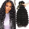 QTHAIR 14a Brazilian Loose Deep Wave Human Hair Wigs Bundles for All Women (14" 16" 18" 20", Hair Bundles)